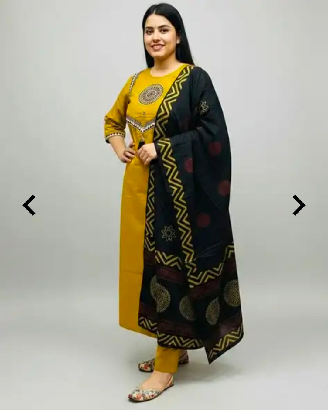 Women's Classic Cotton Rayon Kurta Pant Dupatta Set | 3 Piece Ethnic Set
