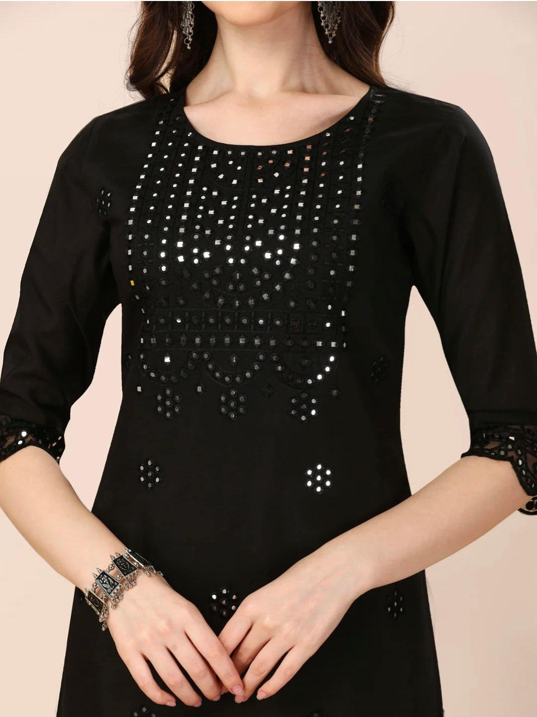 Mirror Embroidered Premium Kurta with Pant and Dupatta