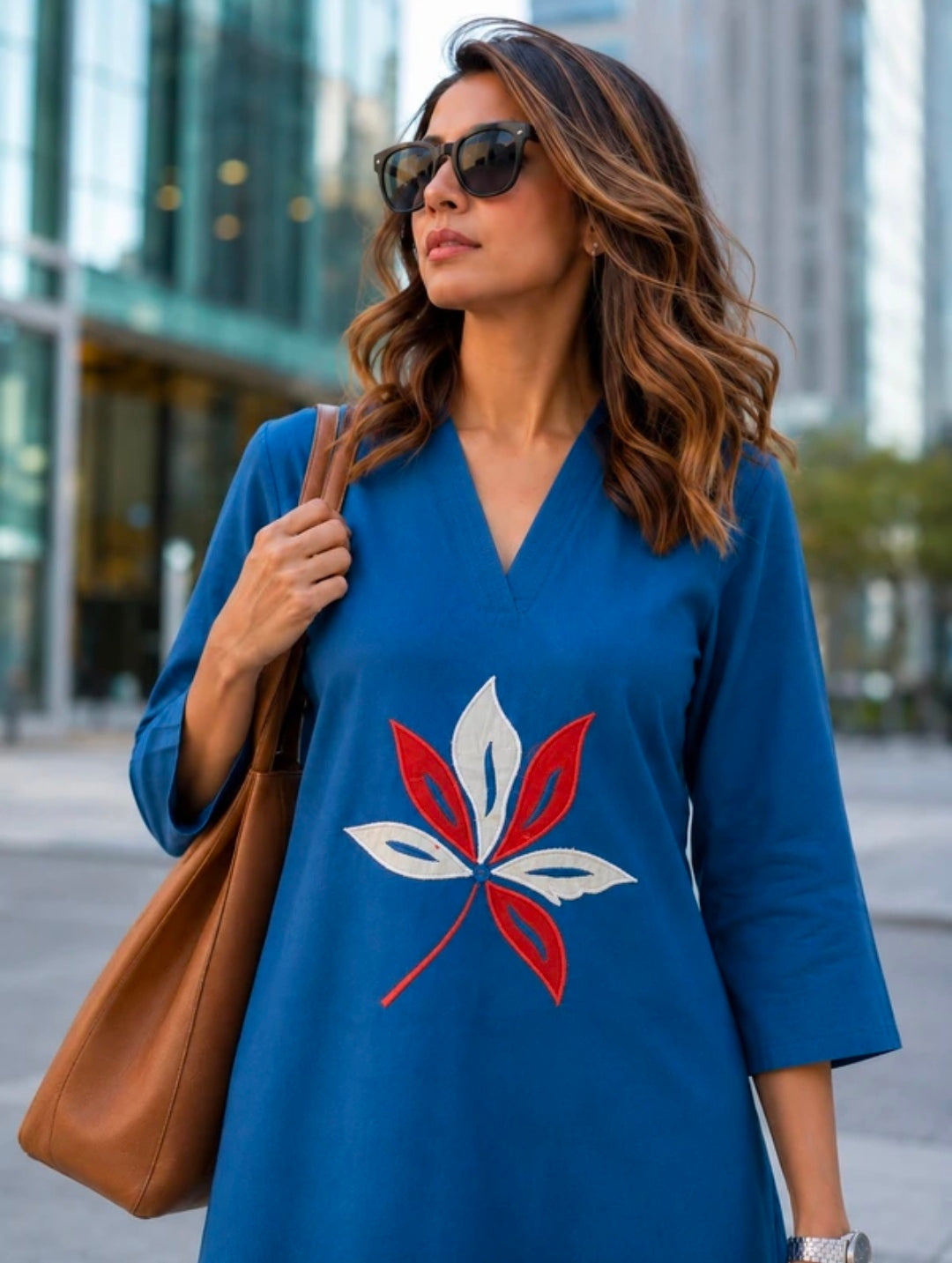 Women's Cotton Straight-Fit Kurta with V-Neck and Embroidered Palazzos Set | 2 Piece Casual Co-ord Set