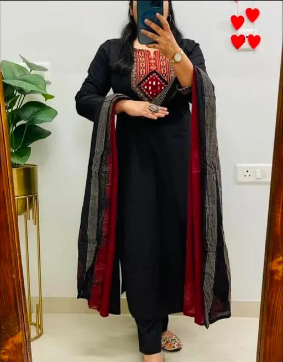 Women's Classic Cotton Rayon Kurta Pant Dupatta Set | 3 Piece Ethnic Set | Mulmul Dupatta