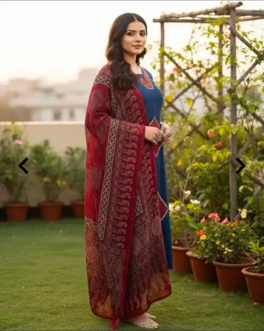 Women's Casual Rayon Cotton Kurta Pant Dupatta Set | 3 Piece Ethnic Set | Straight Fit | Mulmul Dupatta