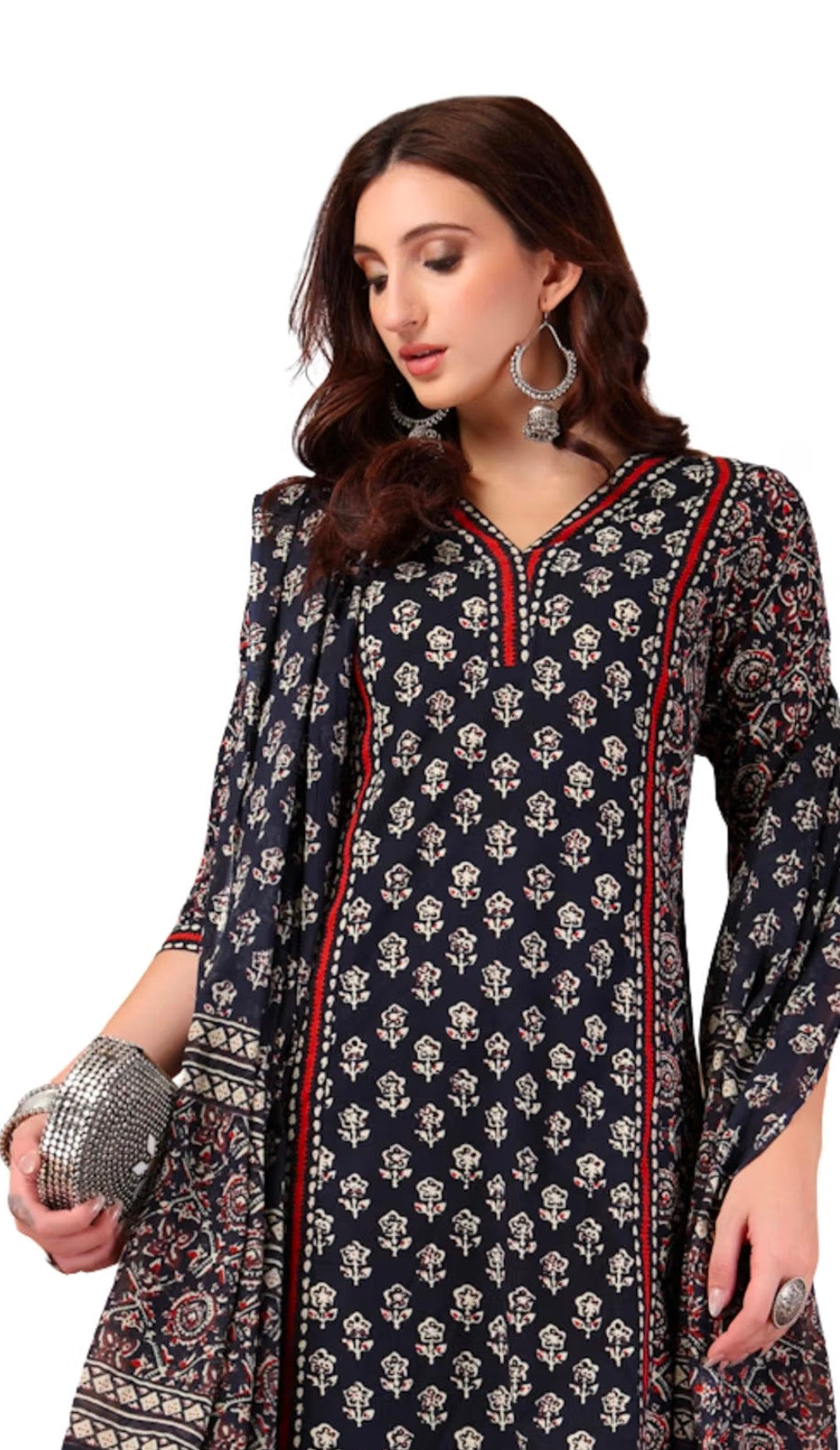 Rytras Women Woman's Pure Cotton Straight Kurta Sets with Pant & Dupatta|Kurti Set for Woman|Suit Set for Women Cotton