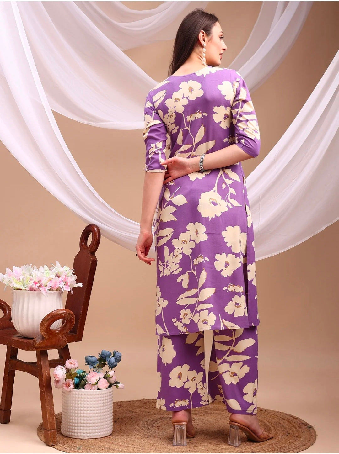Floral printed Kurta with Palazzo Pant