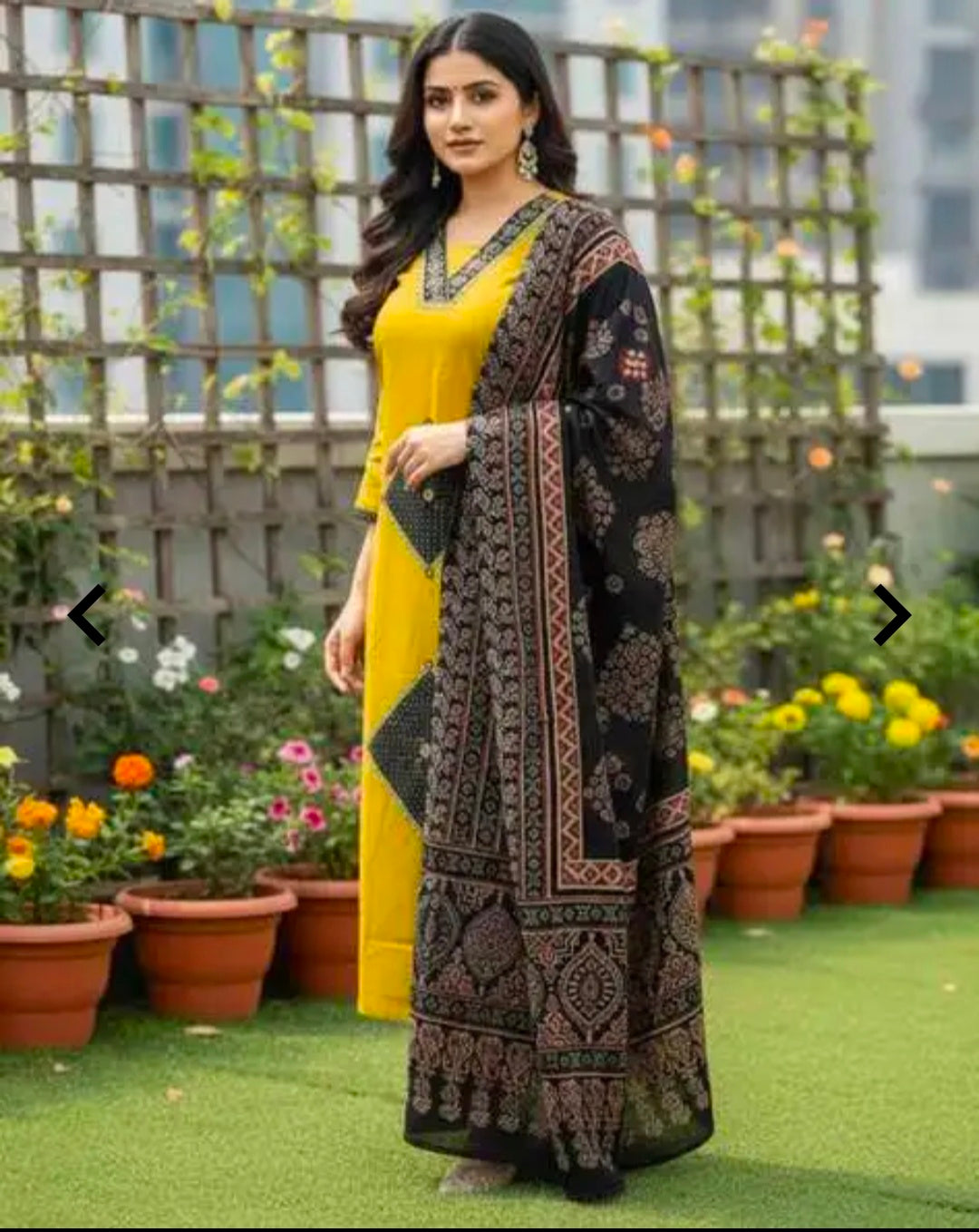 Women's Casual Rayon Cotton Kurta Pant Dupatta Set | 3 Piece Ethnic Set | Straight Fit | Mulmul Dupatta