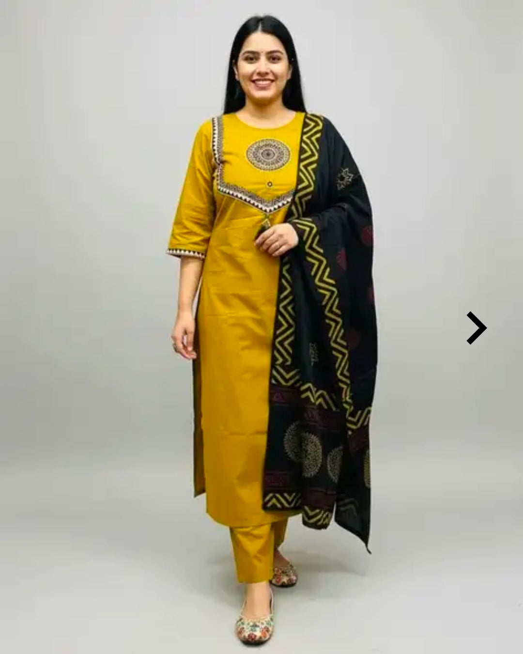 Women's Classic Cotton Rayon Kurta Pant Dupatta Set | 3 Piece Ethnic Set