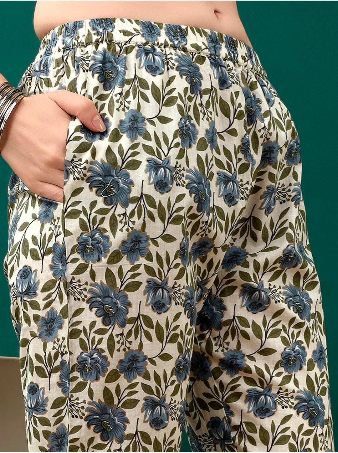 Floral Printed Anarkali Kurta with pant & dupatta luxury premium