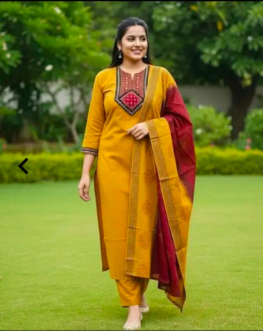 Women's Classic Cotton Rayon Kurta Pant Dupatta Set | 3 Piece Ethnic Set | Mulmul Dupatta