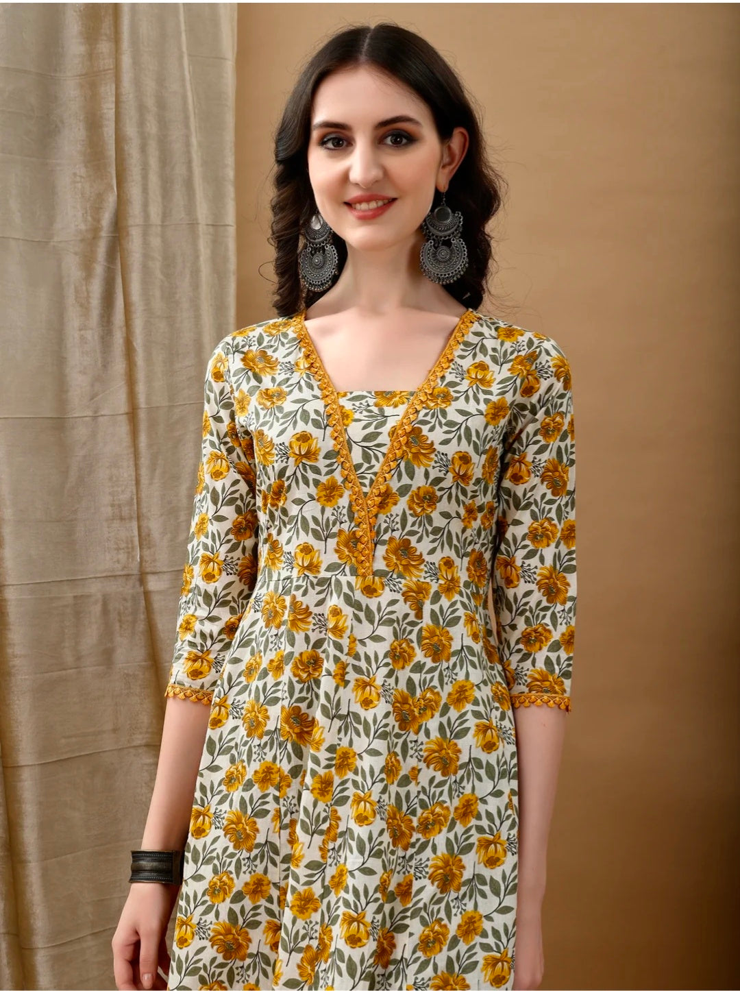 Floral Printed Anarkali Kurta with pant & dupatta luxury premium
