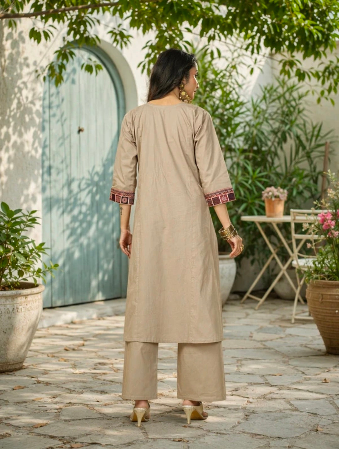 Women's Pure Cotton Straight Kurta Pant Dupatta Set