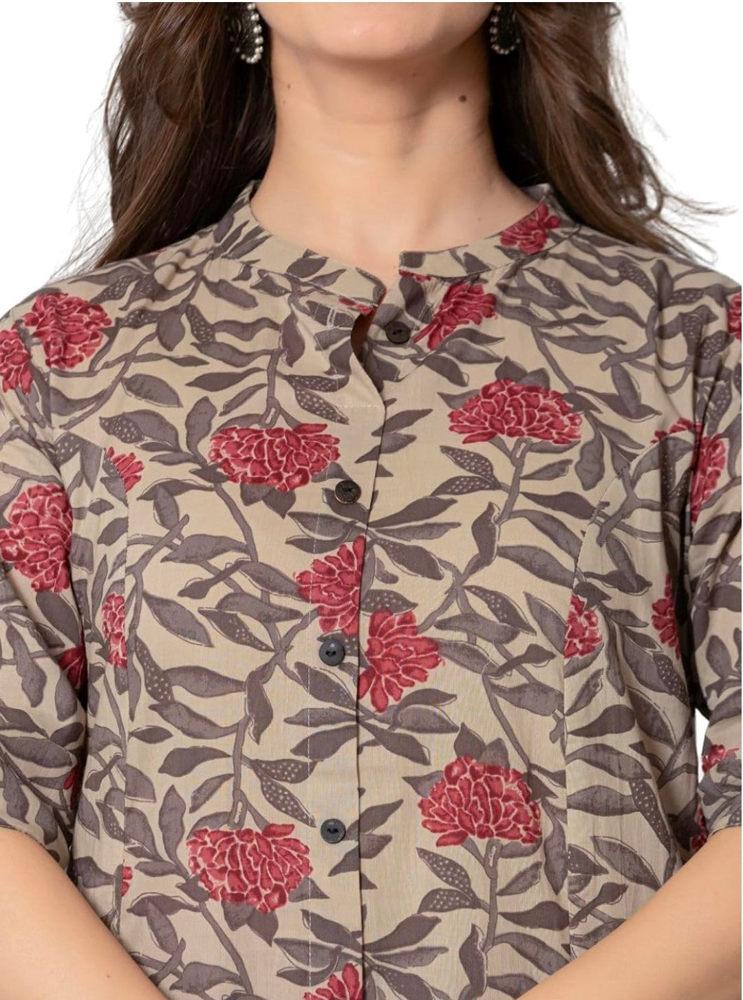 Women Cotton Printed A-Line Kurta and Palazzo Pant Set