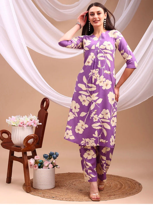 Floral printed Kurta with Palazzo Pant