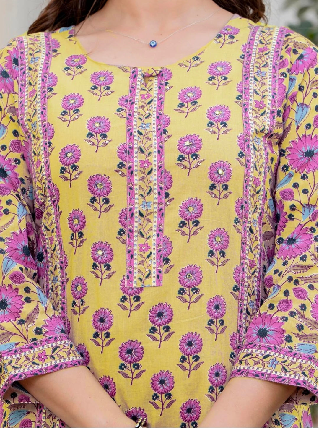 Amayra Women's Pure Cotton Straight Kurta Set with Palazzo Pants & Dupatta|Kurta Set for Women