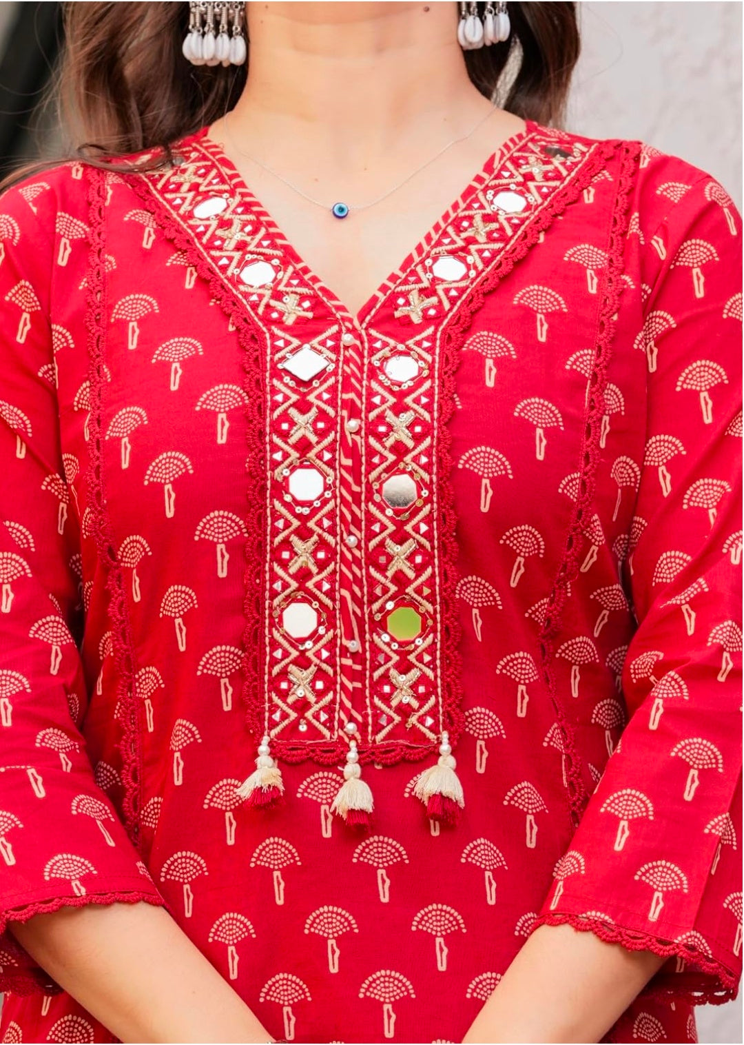 Amayra Woman's Pure Cotton Embroidered Straight Kurta Sets with Pant & Dupatta|Kurti Set for Woman|Suit Set for Women Cotton