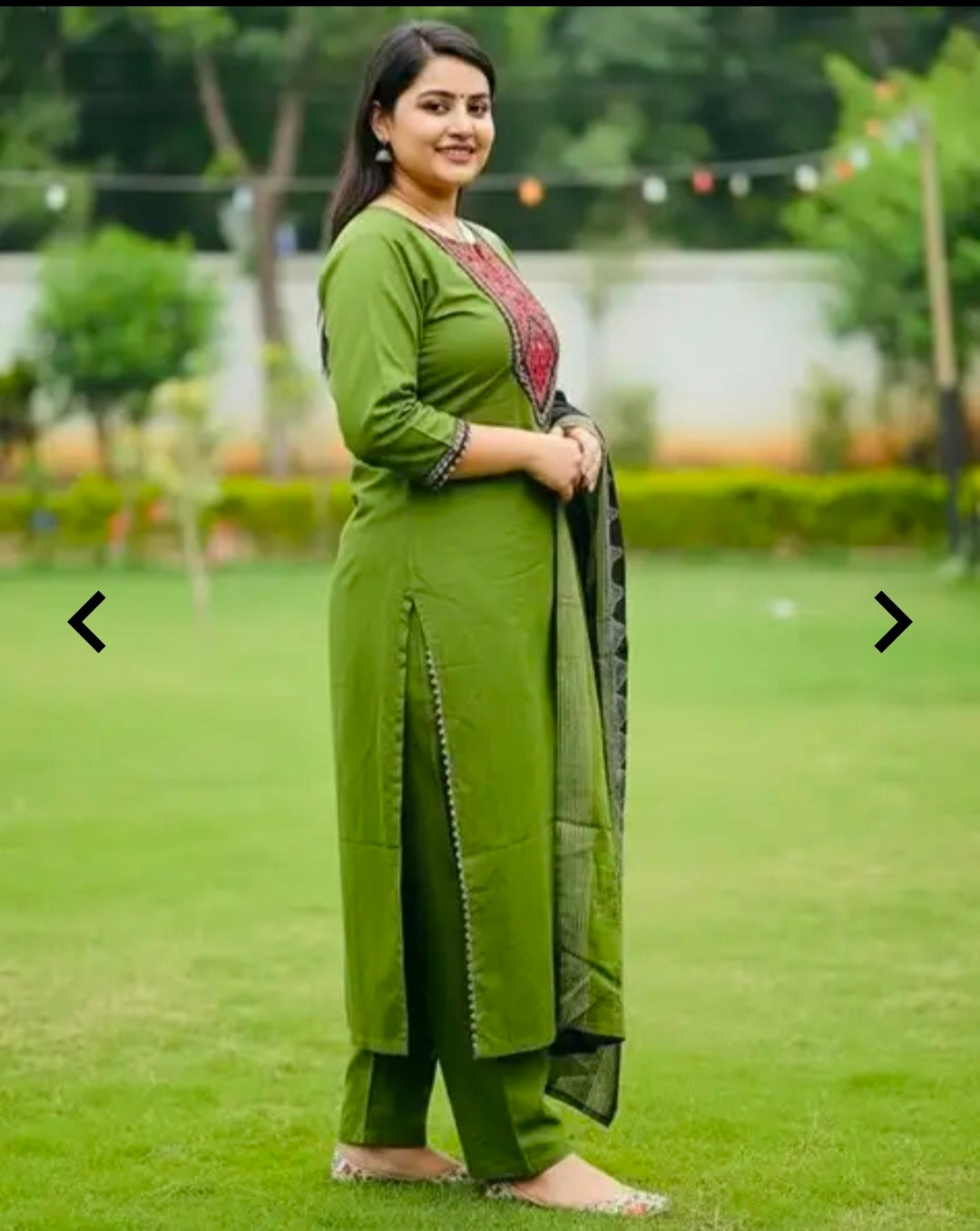 Women's Classic Cotton Rayon Kurta Pant Dupatta Set | 3 Piece Ethnic Set | Mulmul Dupatta