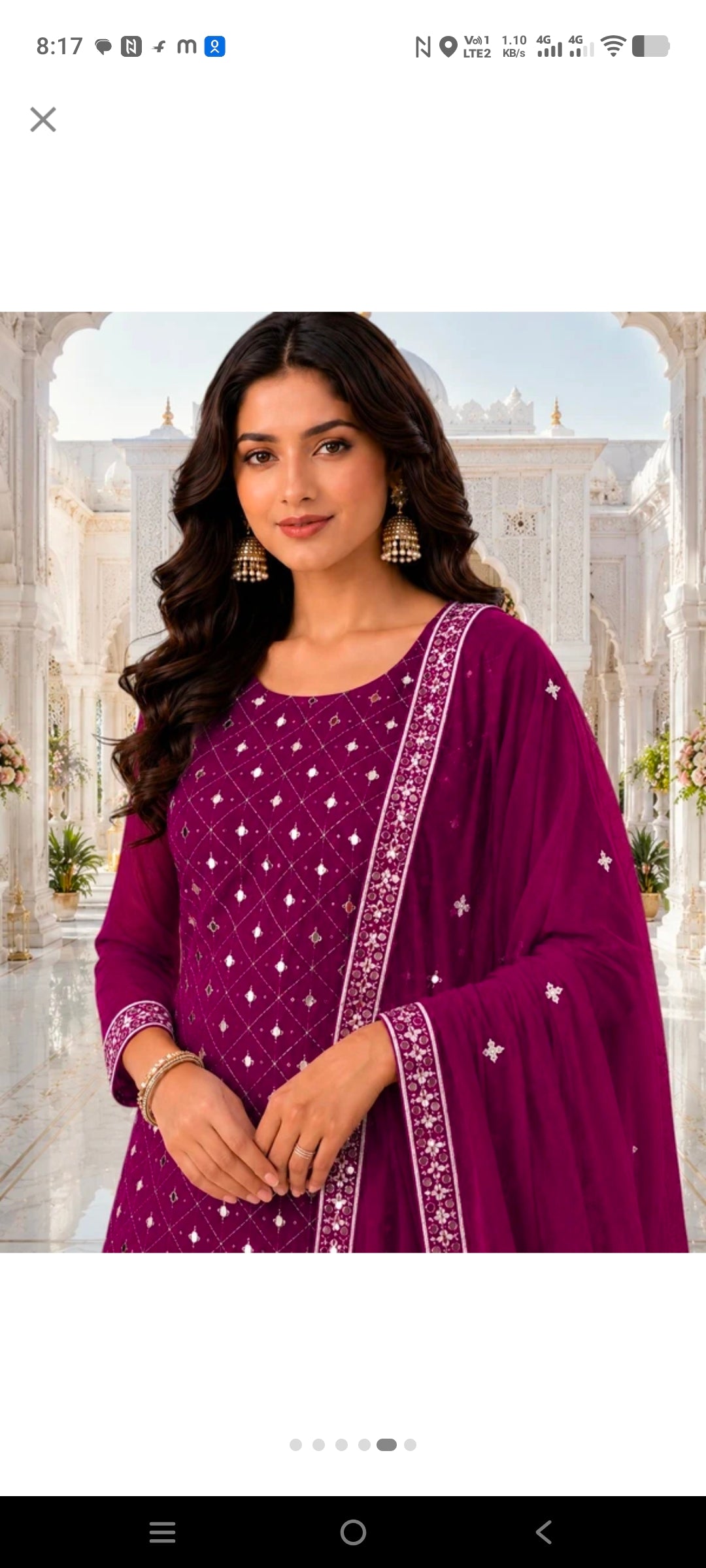 Women's Georgette A-line Kurta Sharara & Dupatta Set | Embroidered Sequenced Mirror Work