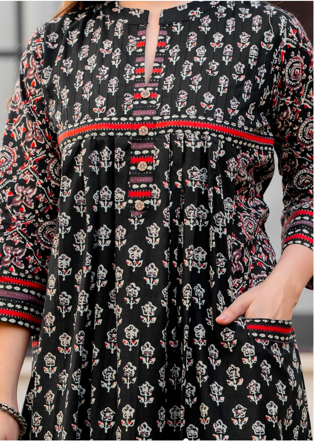 Amayra Women's Pure Cotton Printed A-Line Kurta Set with Palazzo Pants & Dupatta- Ethnic Wear