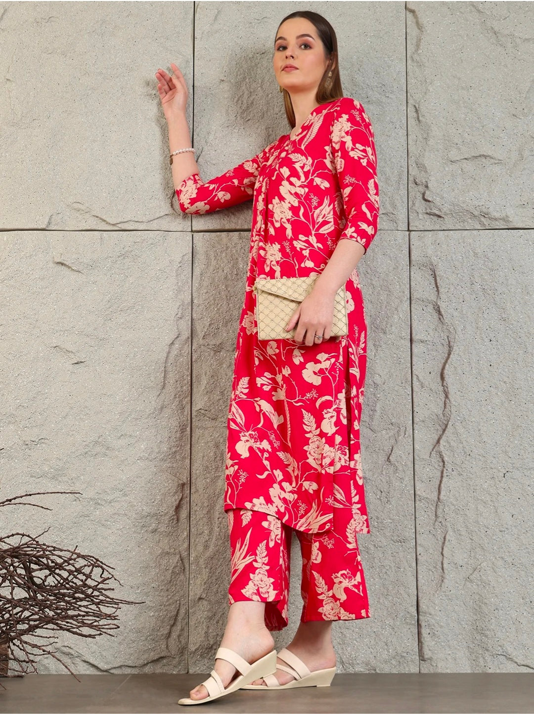 Botanical printed Kurta with Palazzo Co-ords Set