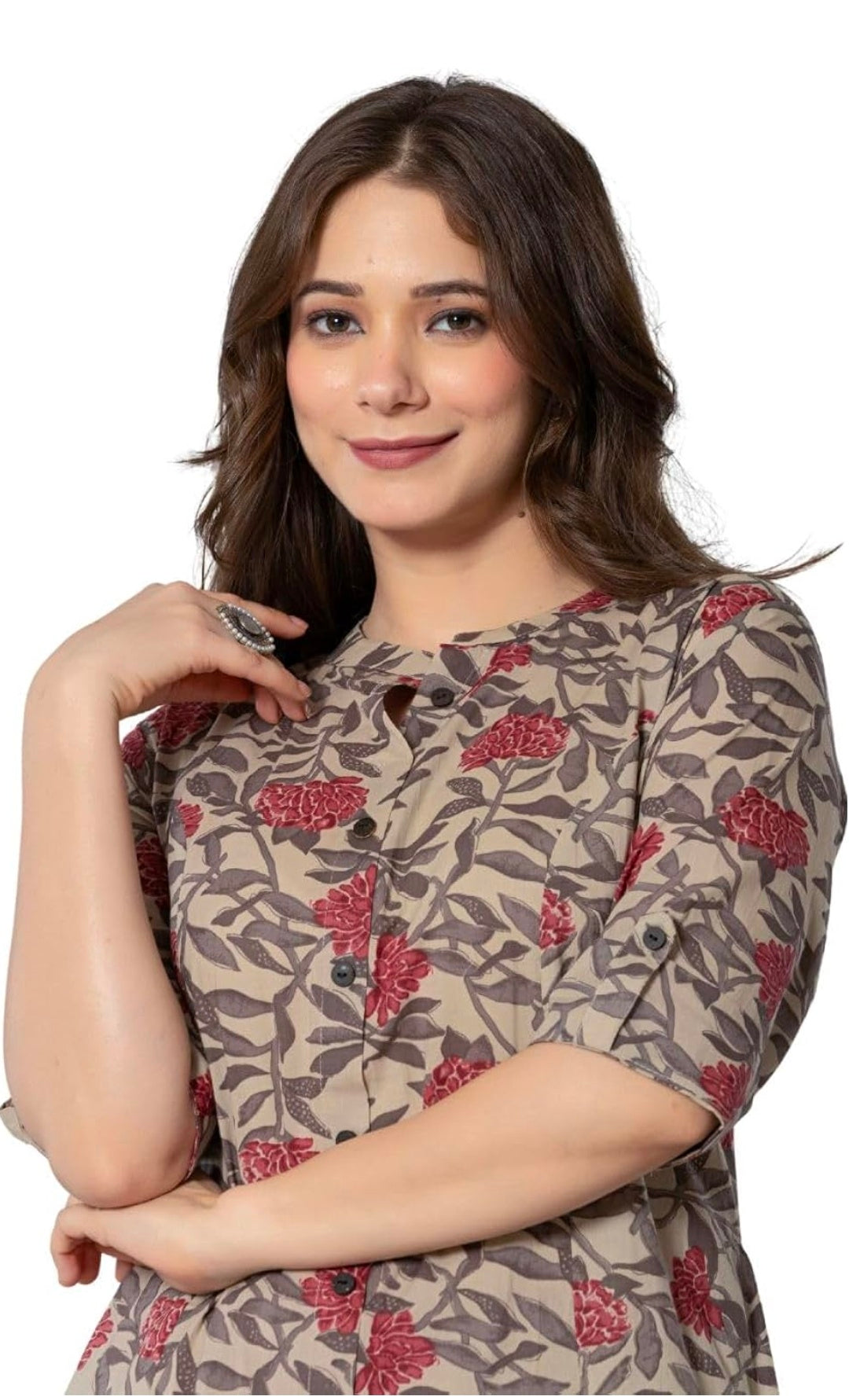 Women Cotton Printed A-Line Kurta and Palazzo Pant Set