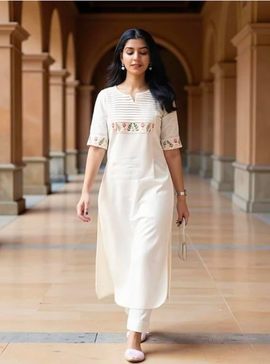 Women's Khadi Cotton Kurta Pant Dupatta Set