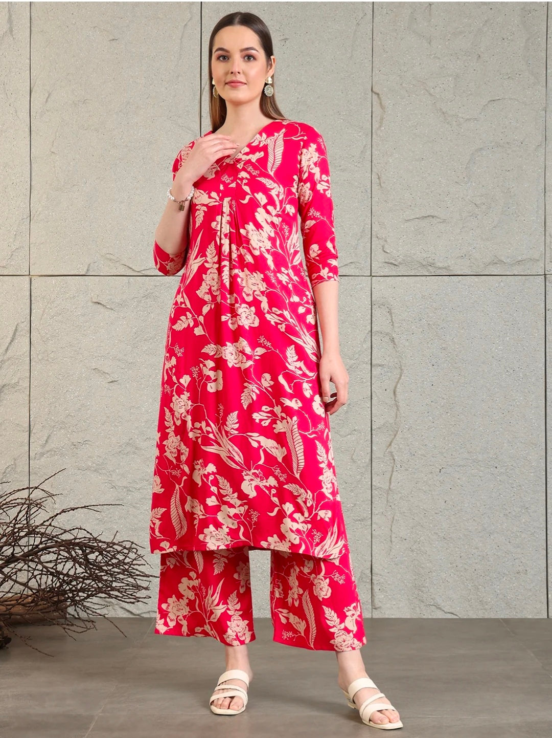 Botanical printed Kurta with Palazzo Co-ords Set