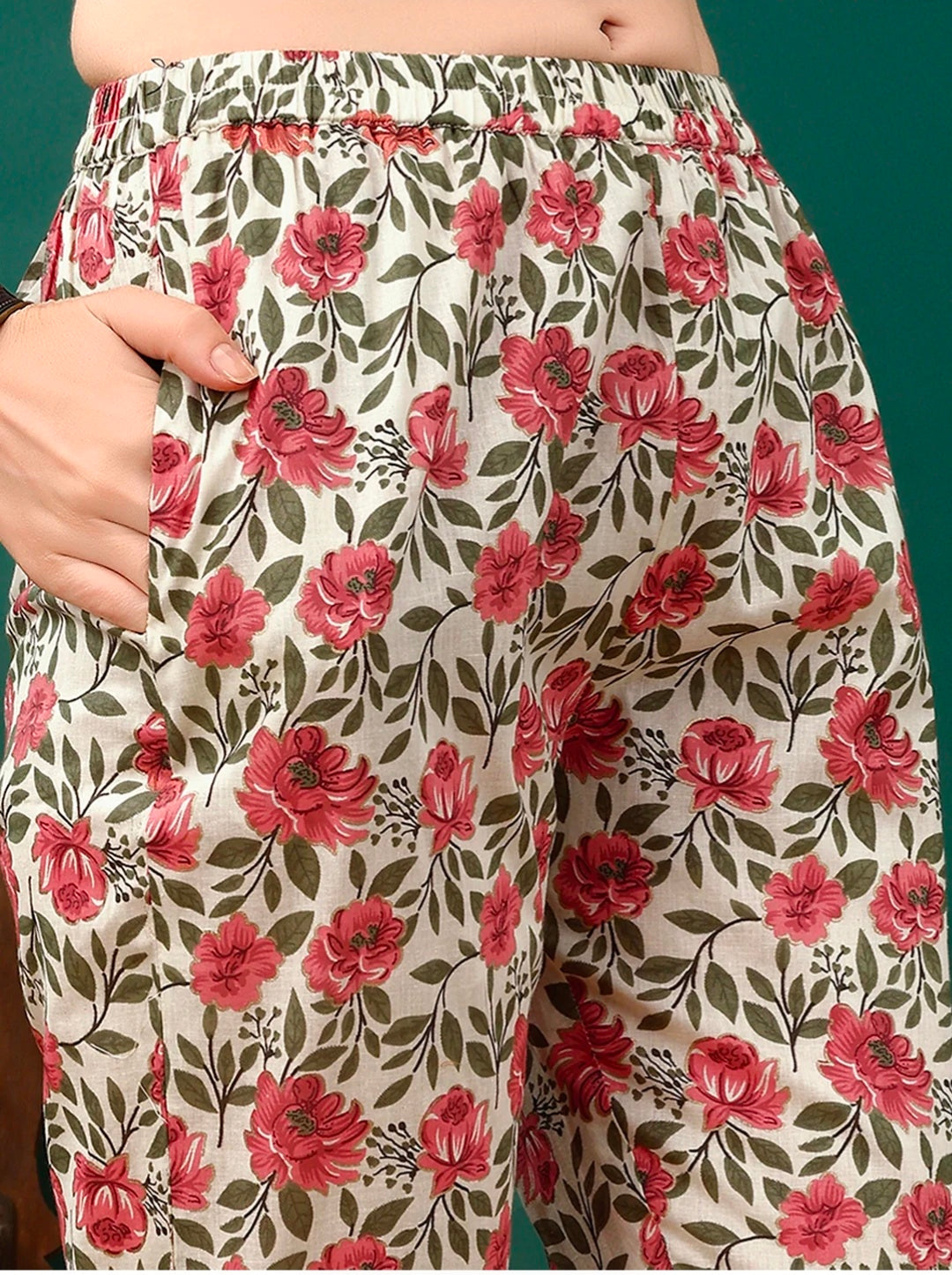 Floral Printed Anarkali Kurta with pant & dupatta luxury premium
