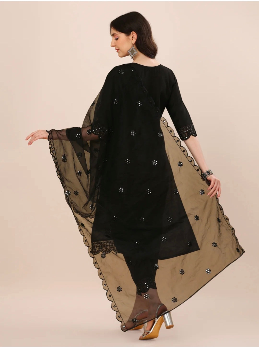 Mirror Embroidered Premium Kurta with Pant and Dupatta