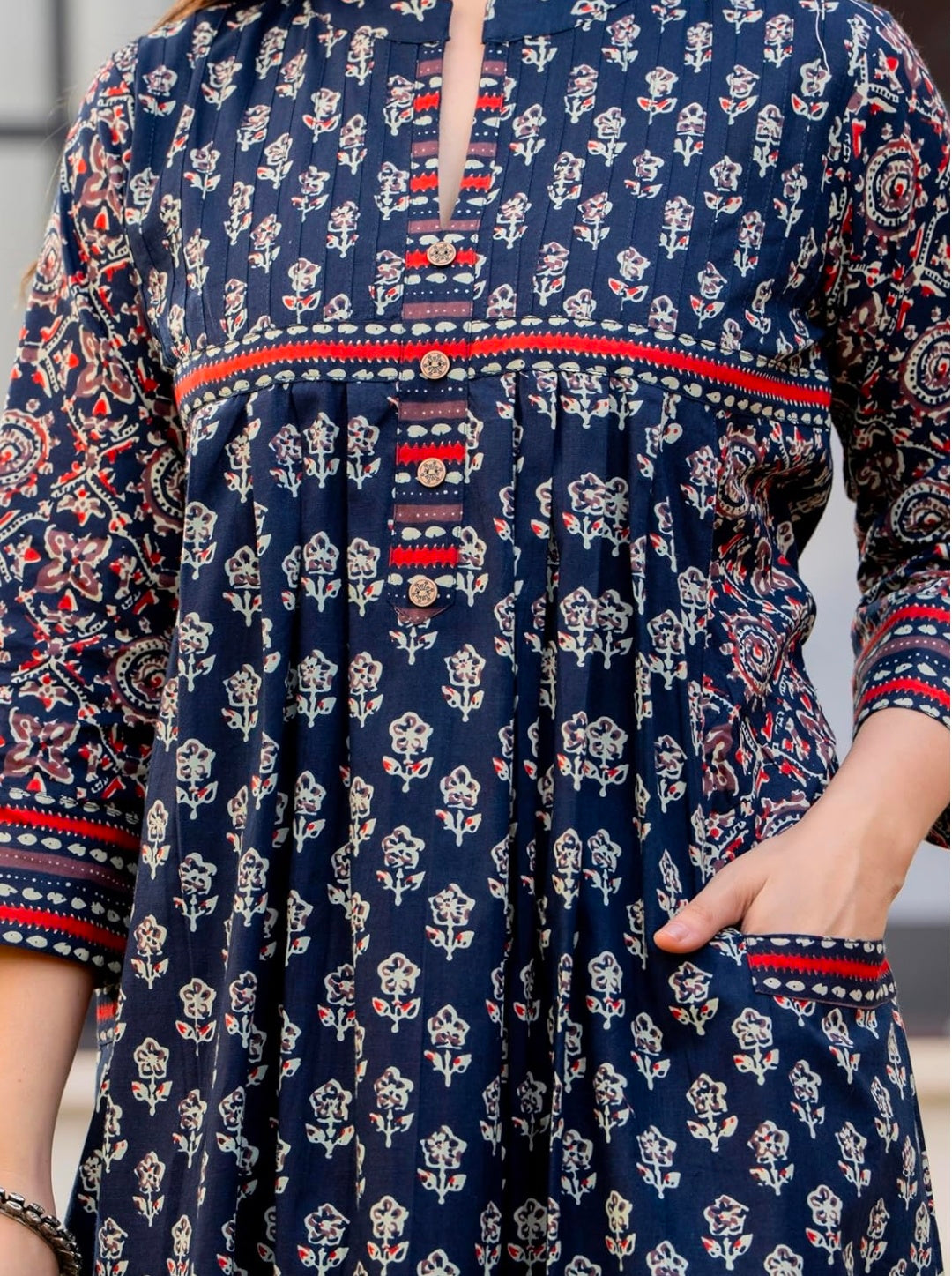 Amayra Women's Pure Cotton Printed A-Line Kurta Set with Palazzo Pants & Dupatta- Ethnic Wear