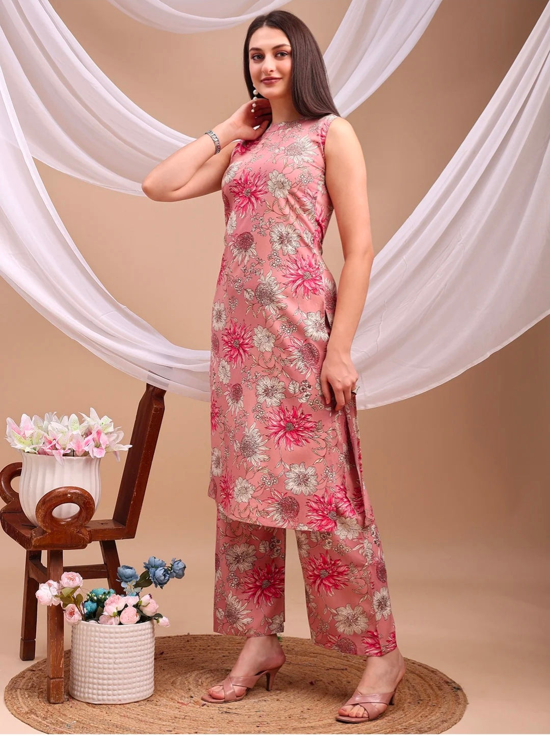 Floral printed Kurta with Palazzo Pant