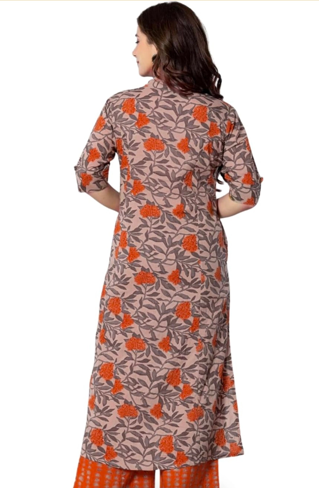 Women Cotton Printed A-Line Kurta and Palazzo Pant Set
