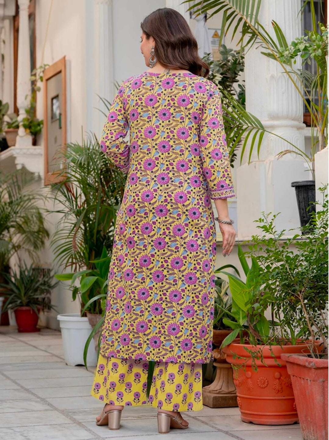 Amayra Women's Pure Cotton Straight Kurta Set with Palazzo Pants & Dupatta|Kurta Set for Women