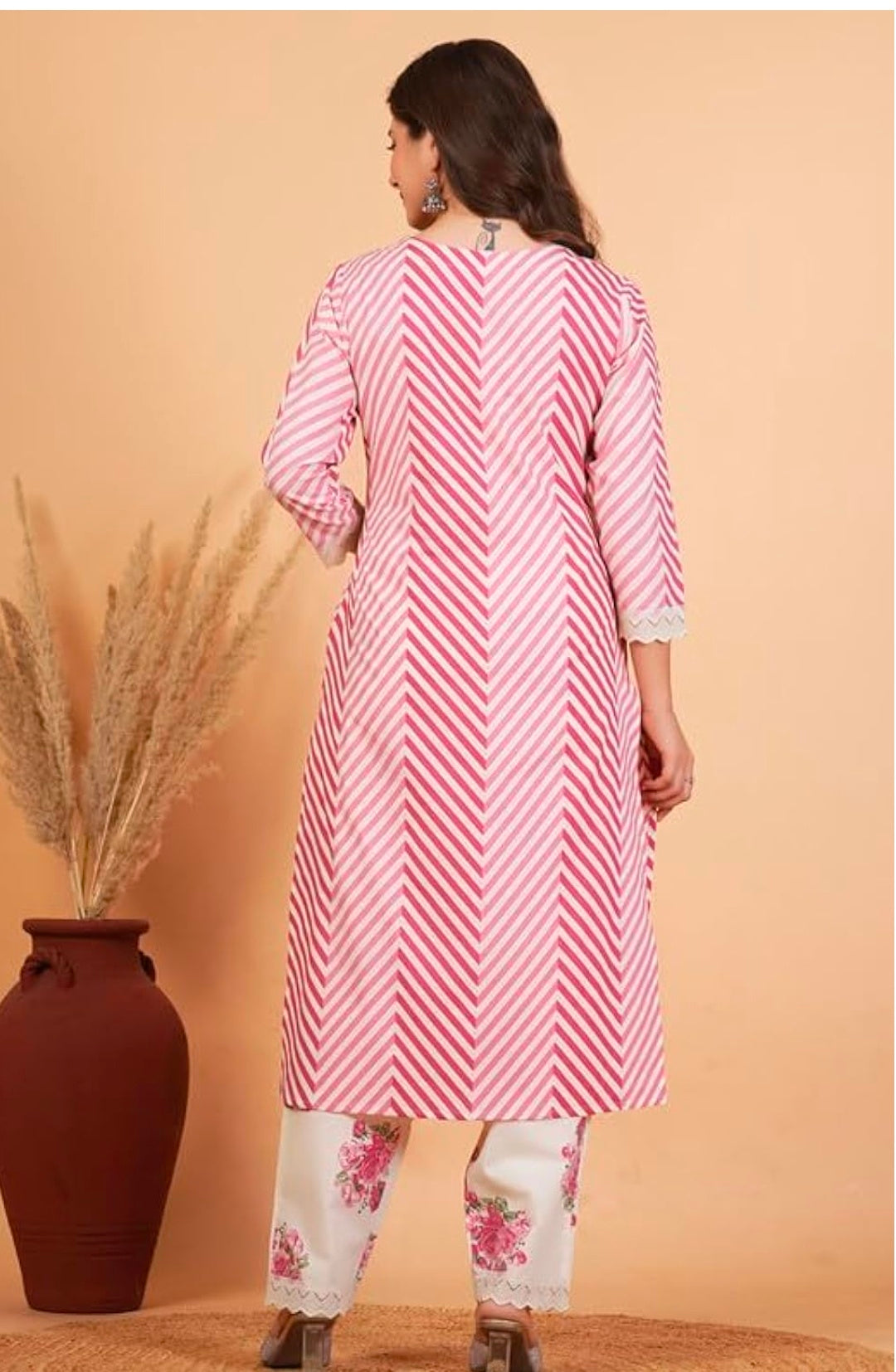 Rytras Women Pure Cotton Printed Straight Kurta Set with Palazzo pants & dupatta|Ethnic wear|Kurti Suit Set for Women