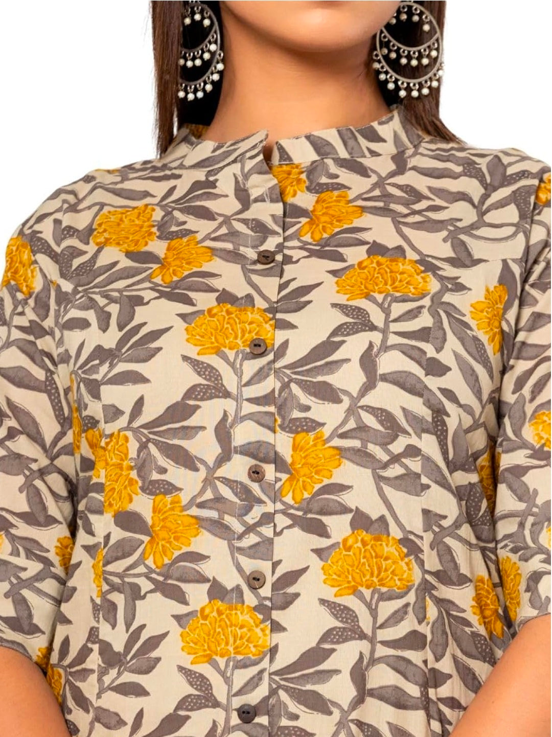 Women Cotton Printed A-Line Kurta and Palazzo Pant Set