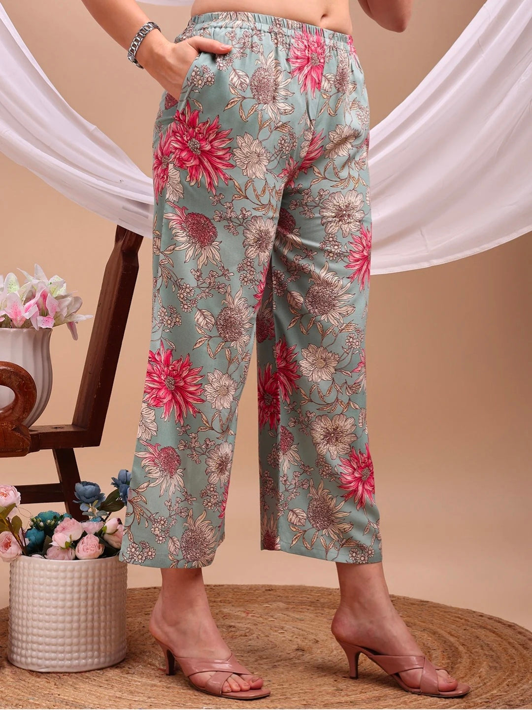Floral printed Kurta with Palazzo Pant
