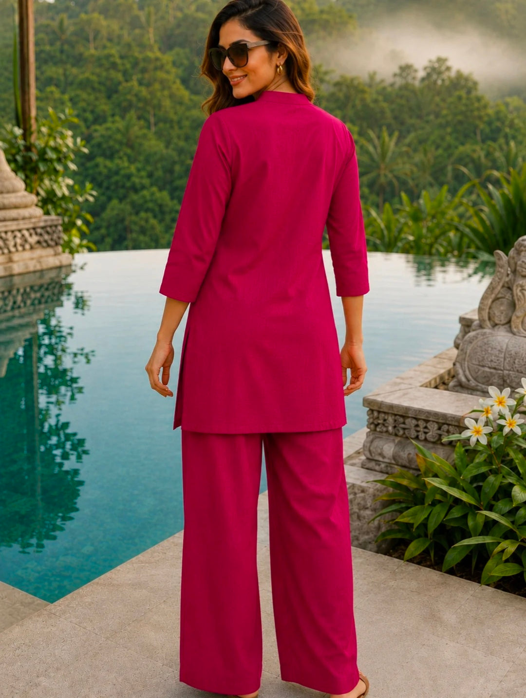 Berrylicious Women Bead embroidered Vertican silk co ords