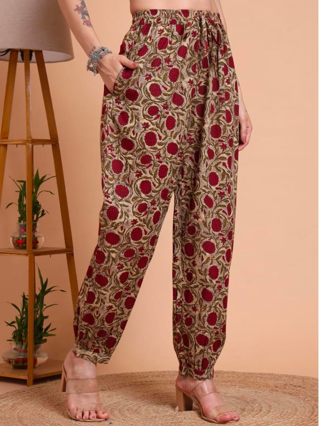 Women’s Cambric Cotton Floral Print Short Kurta Pant With Dupatta Set