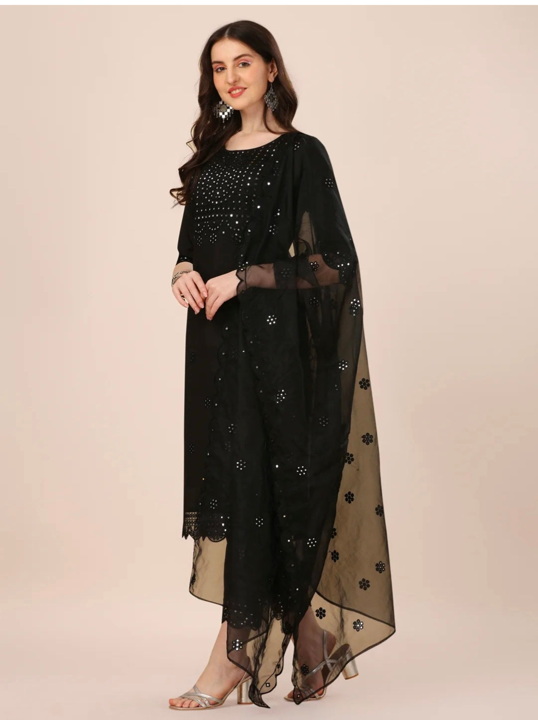 Mirror Embroidered Premium Kurta with Pant and Dupatta