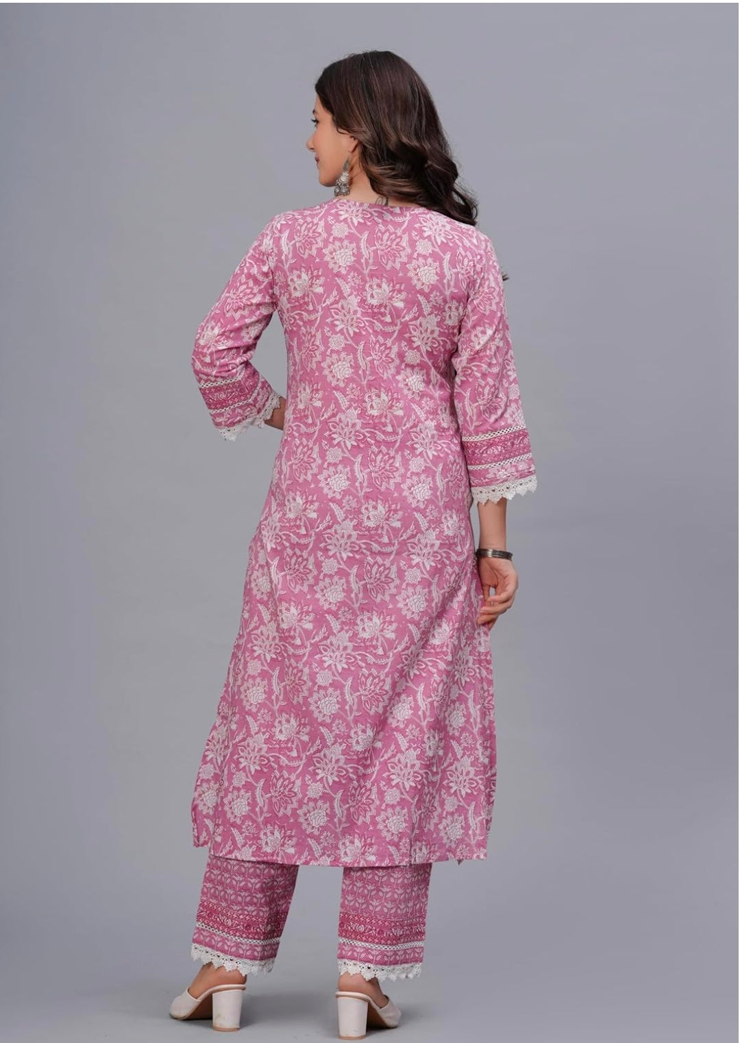 Amayra Women's Pure Cotton Printed Straight Kurta Set with Palazzo Pants & Dupatta- Ethnic Wear