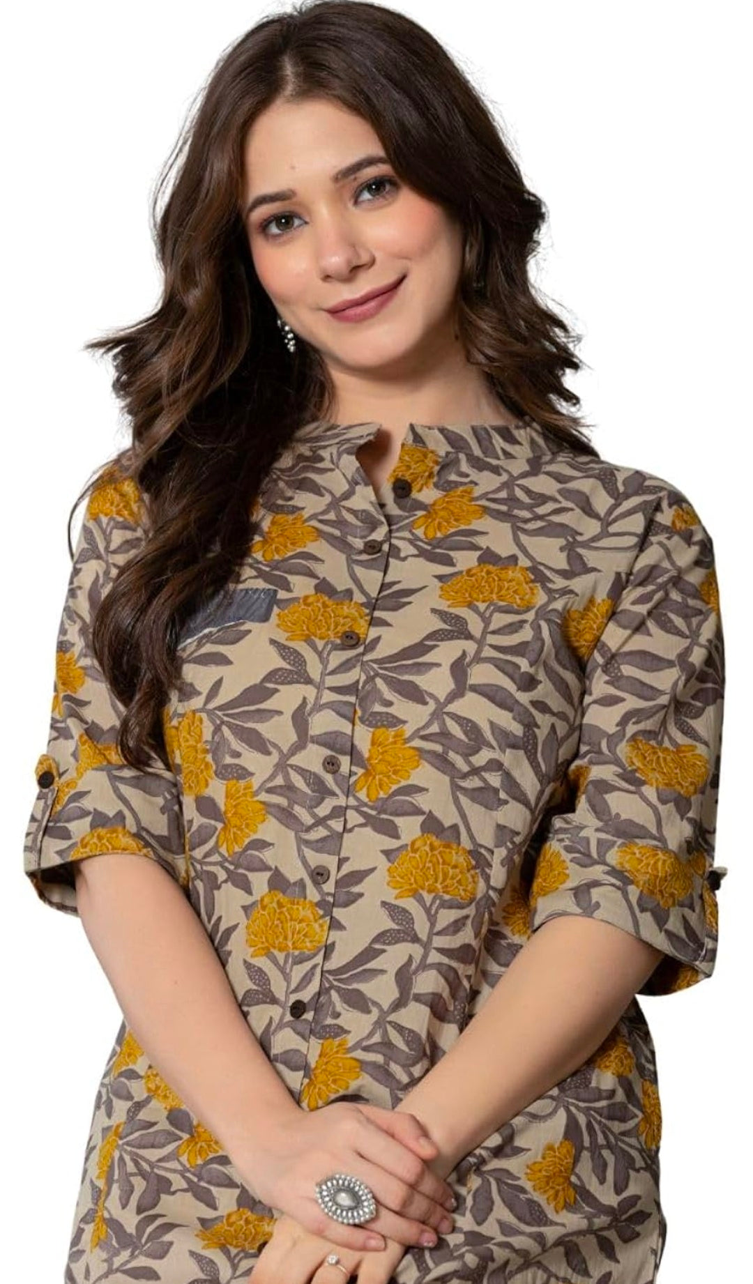 Women Cotton Printed A-Line Kurta and Palazzo Pant Set