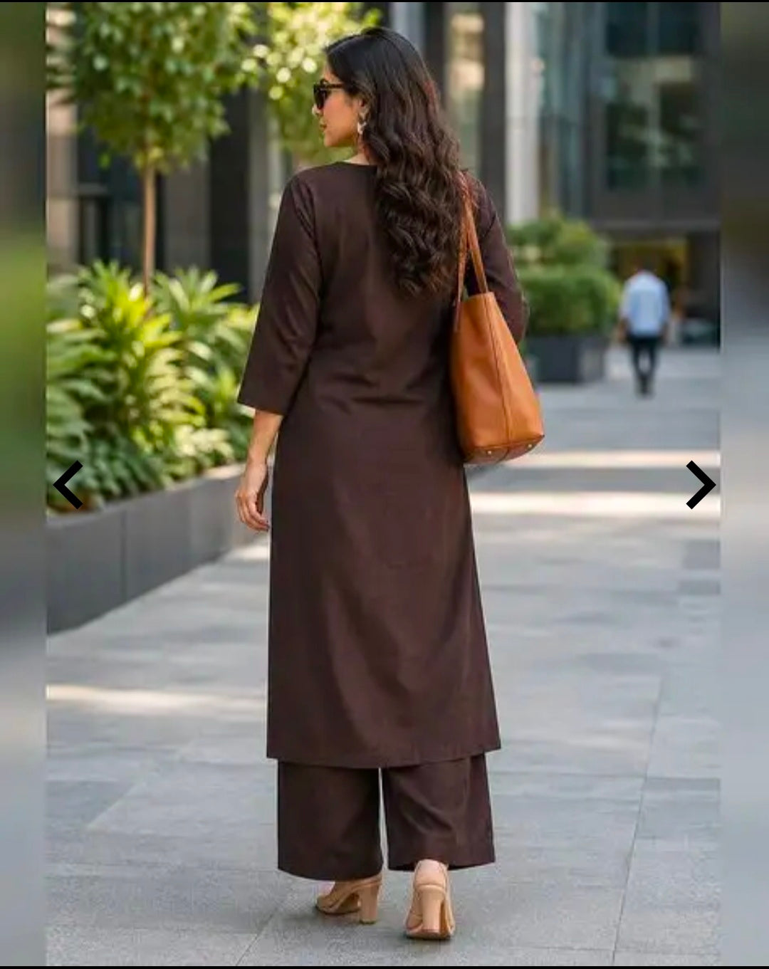`Women's Cotton Straight Kurta Palazzo Set | Notch-Neckline Statement Embroidered