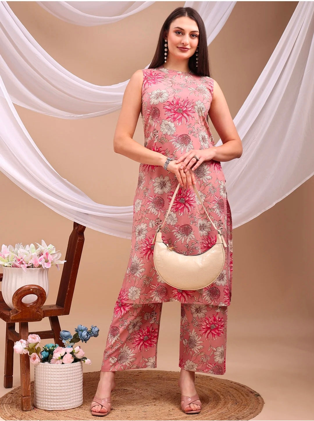 Floral printed Kurta with Palazzo Pant