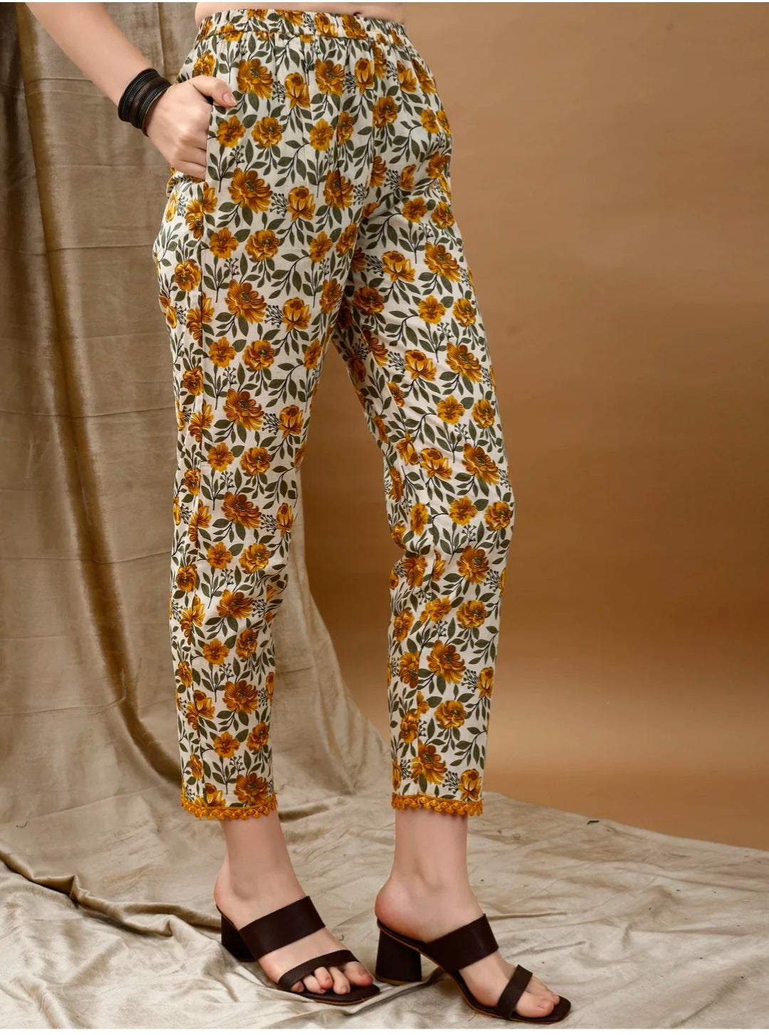 Floral Printed Anarkali Kurta with pant & dupatta luxury premium