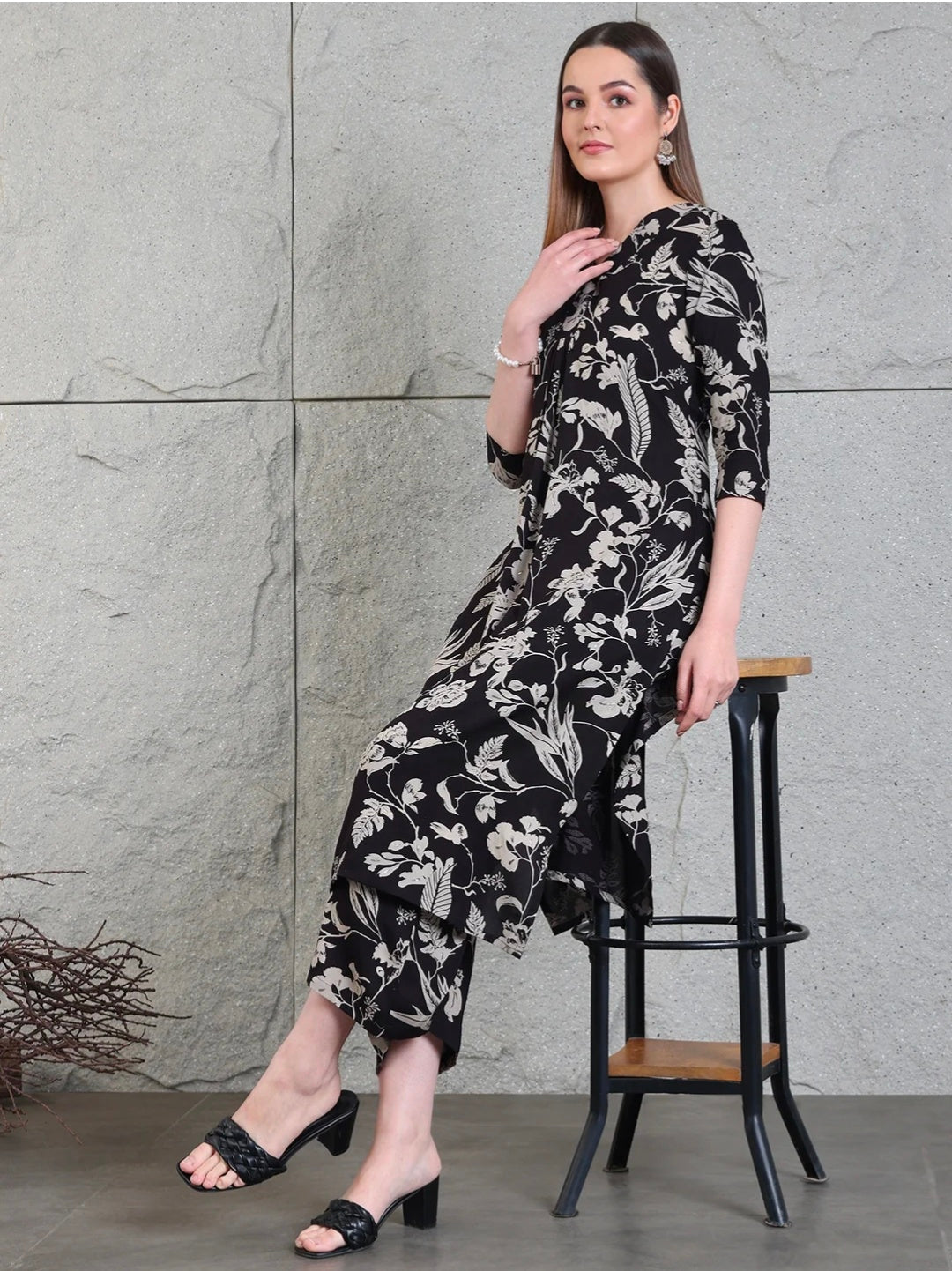 Botanical printed Kurta with Palazzo Co-ords Set