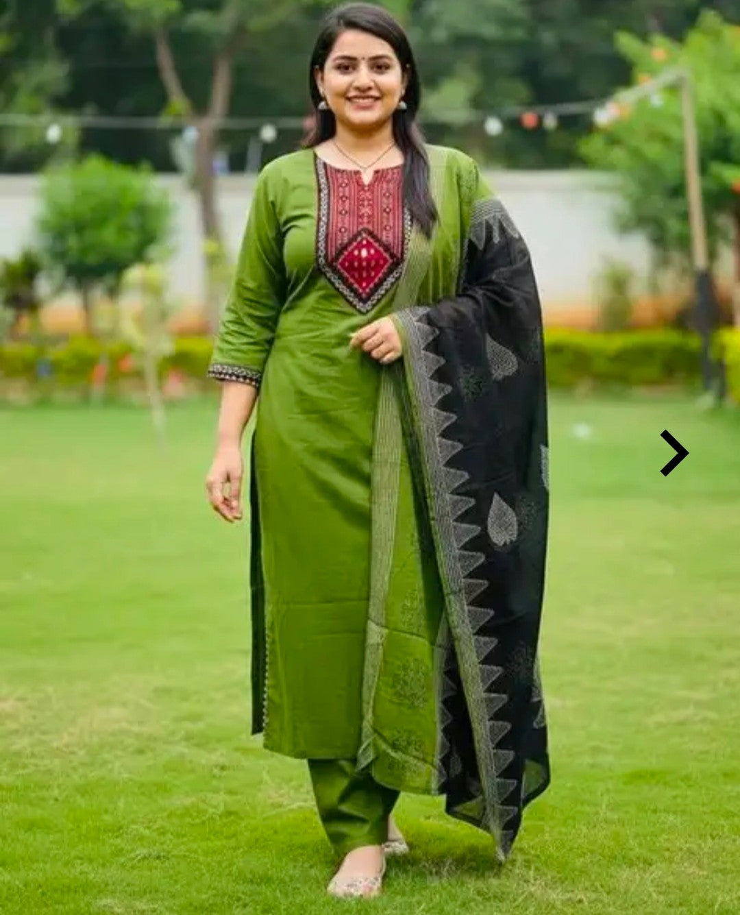 Women's Classic Cotton Rayon Kurta Pant Dupatta Set | 3 Piece Ethnic Set | Mulmul Dupatta