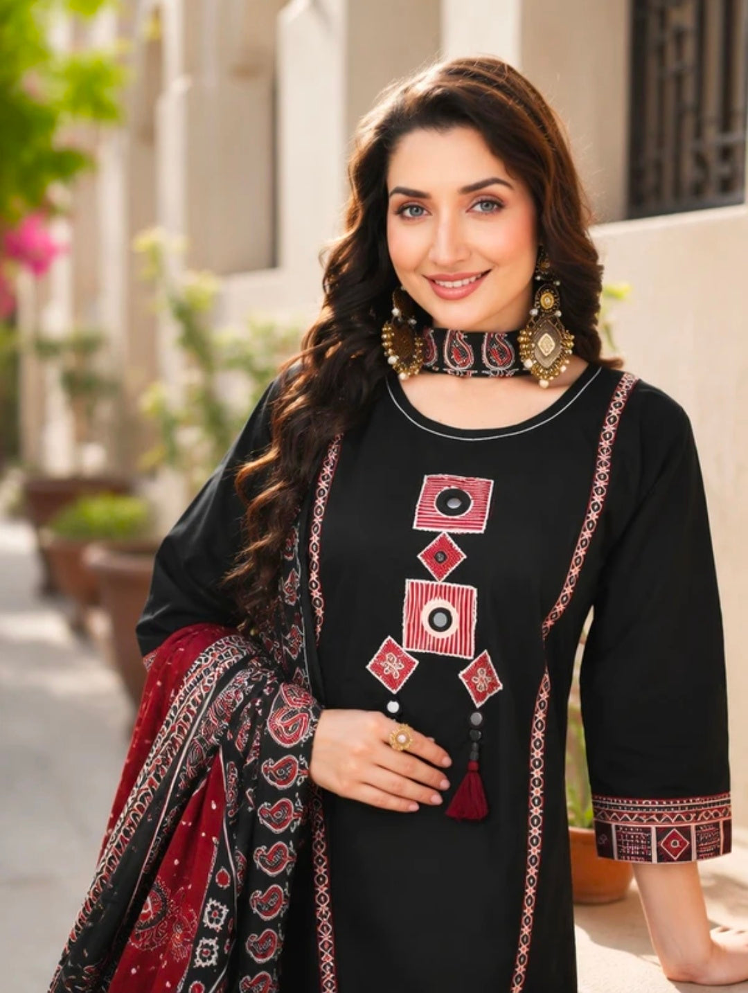 Women's Pure Cotton Straight Kurta Pant Dupatta Set