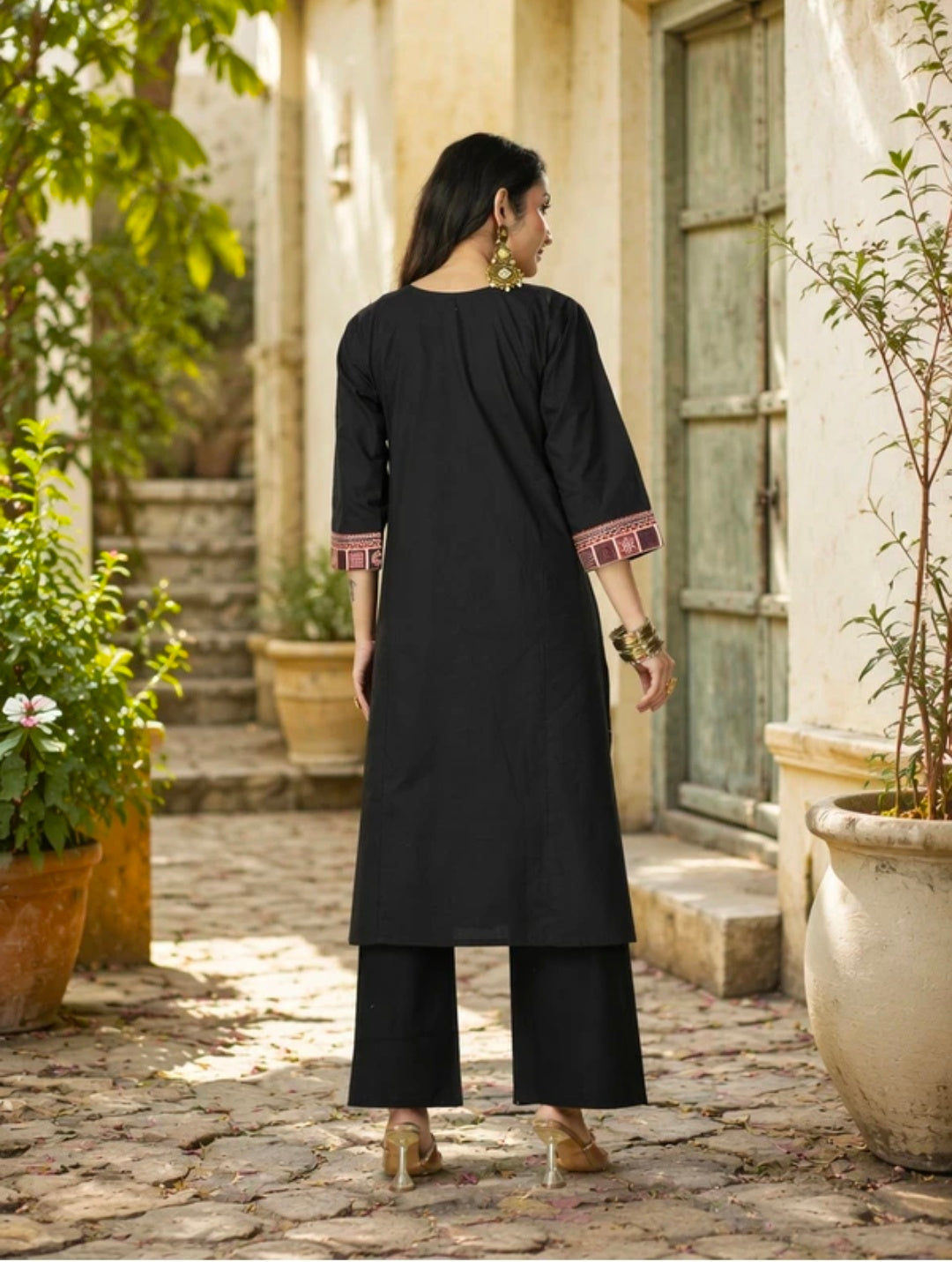 Women's Pure Cotton Straight Kurta Pant Dupatta Set