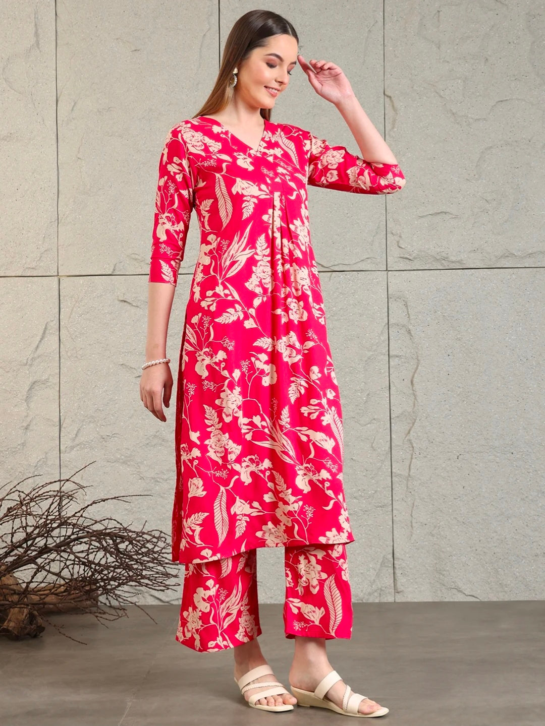 Botanical printed Kurta with Palazzo Co-ords Set