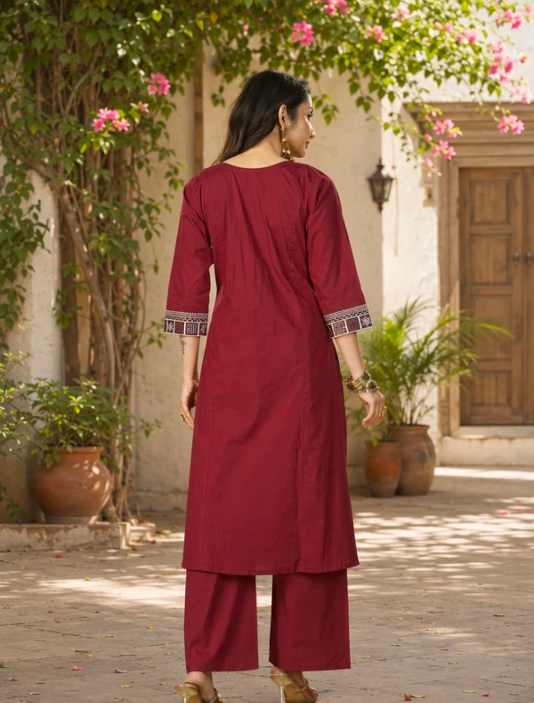 Women's Pure Cotton Straight Kurta Pant Dupatta Set
