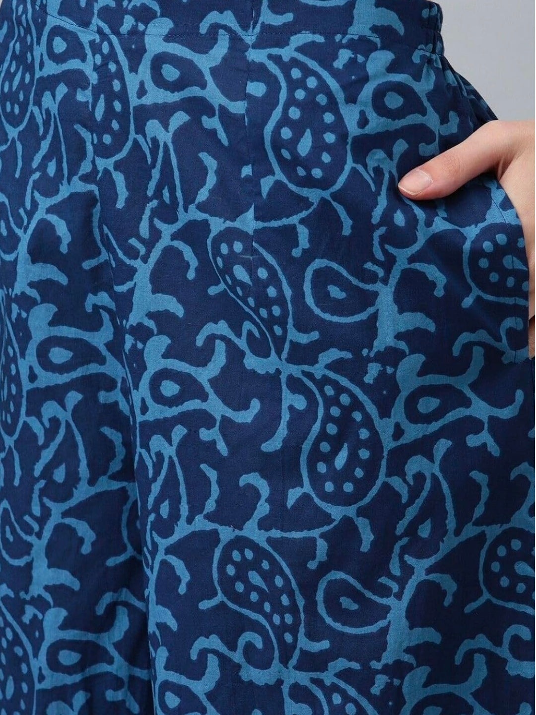 Amayra Women's Cotton Printed Straight Kurta with Palazzos and Dupatta Set