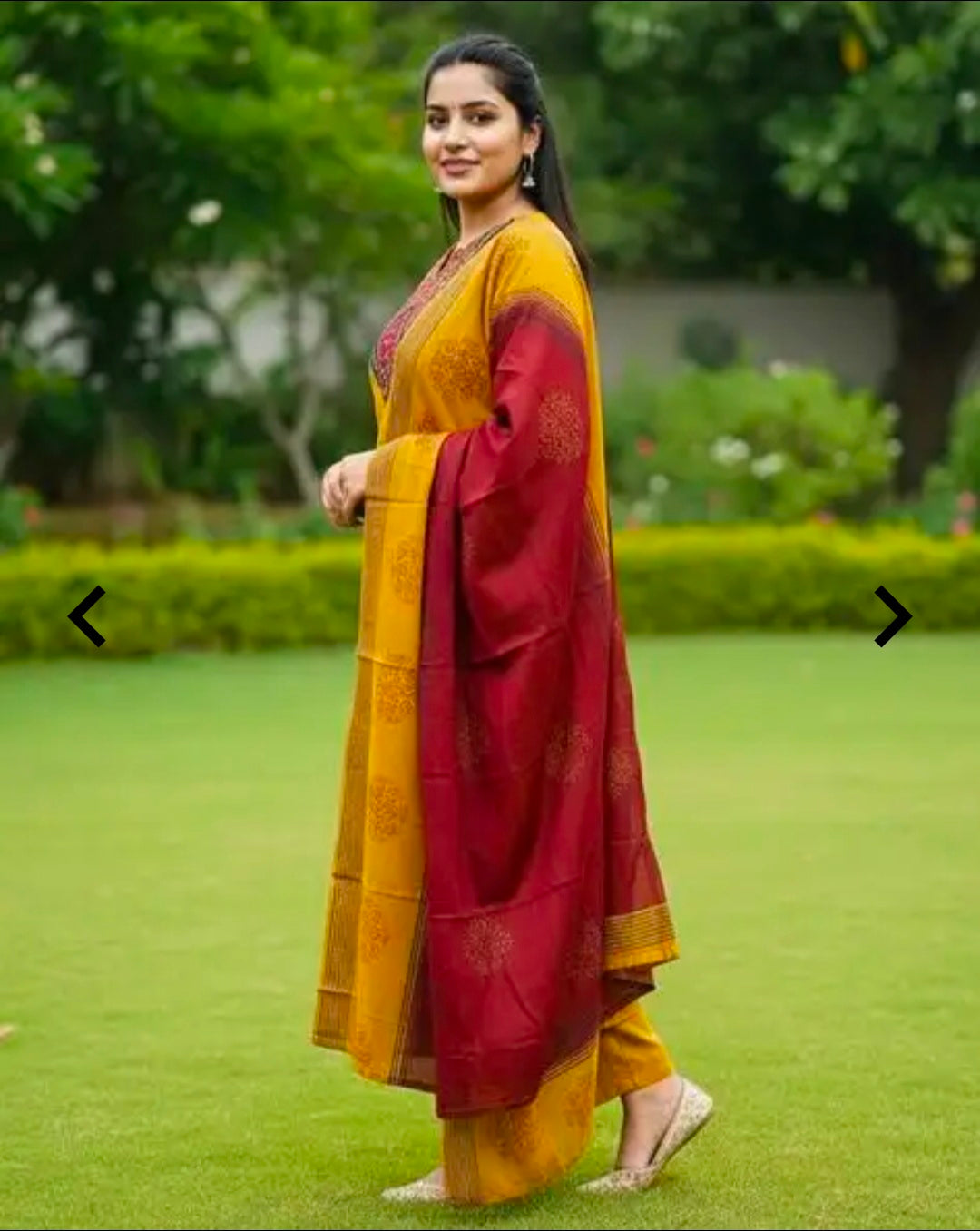 Women's Classic Cotton Rayon Kurta Pant Dupatta Set | 3 Piece Ethnic Set | Mulmul Dupatta