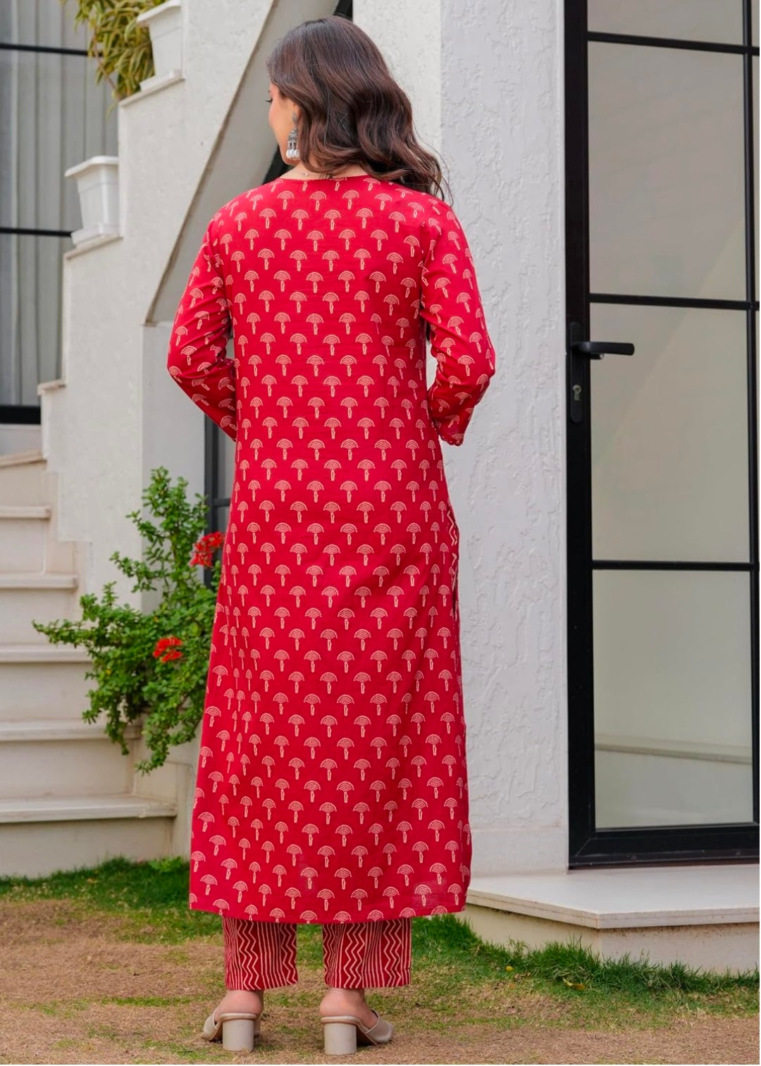 Amayra Woman's Pure Cotton Embroidered Straight Kurta Sets with Pant & Dupatta|Kurti Set for Woman|Suit Set for Women Cotton